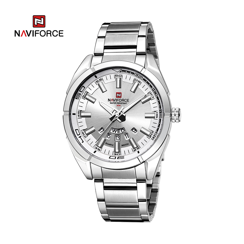 Field Watch Military - NAVIFORCE 남성용 클래식 캐주얼 시계 스테인레스