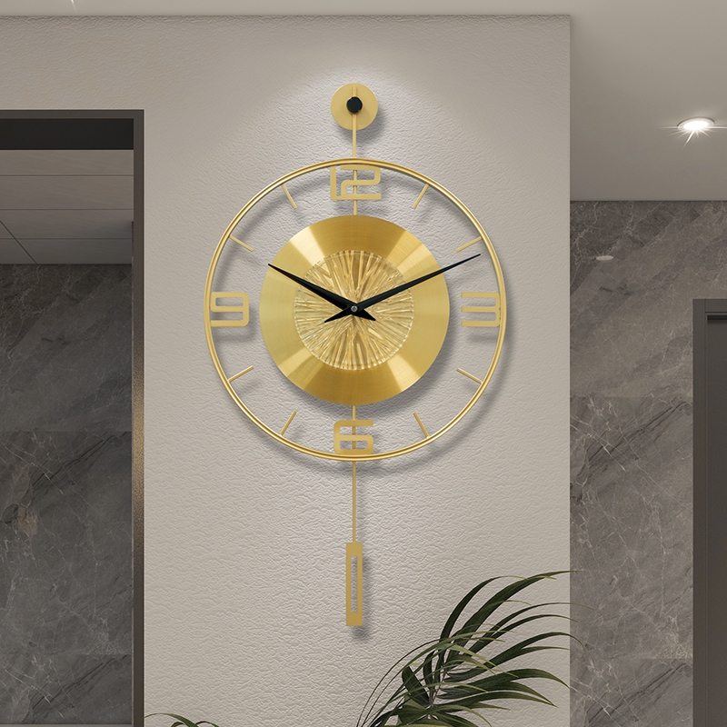 Luxury Watch Wall Clock - 럭셔리 메탈 스윙 벽시계 미니멀리스트 거실