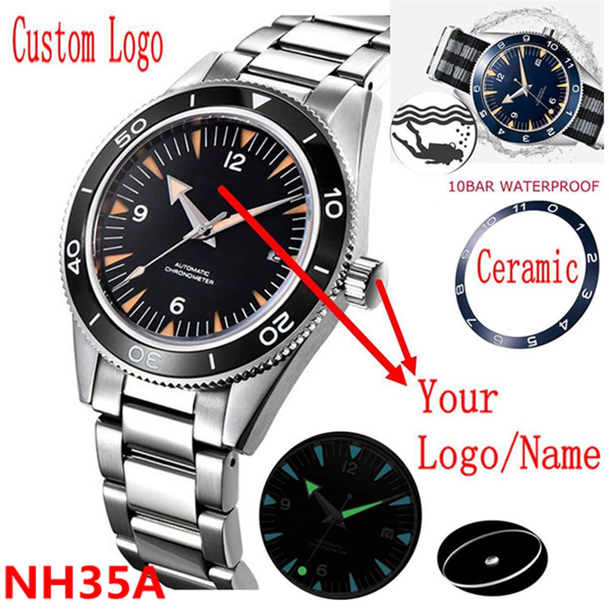 Luxury Watch News - 사용자 정의 로고 NH35 무브먼트 시계