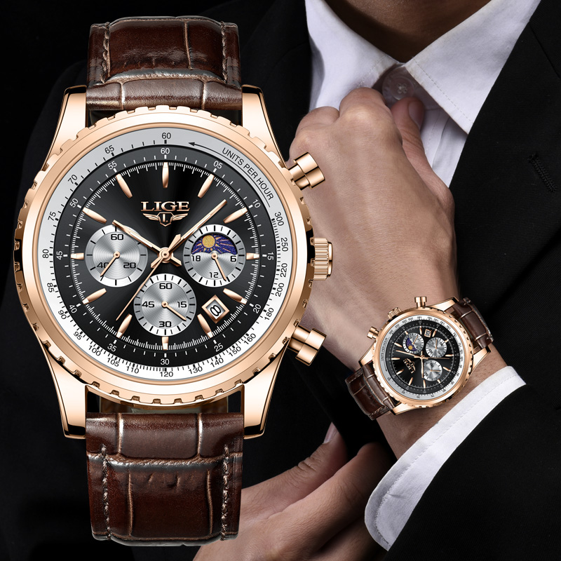 Compass Watch Luxury - 새로운 패션 남성 시계 LIGE 최고