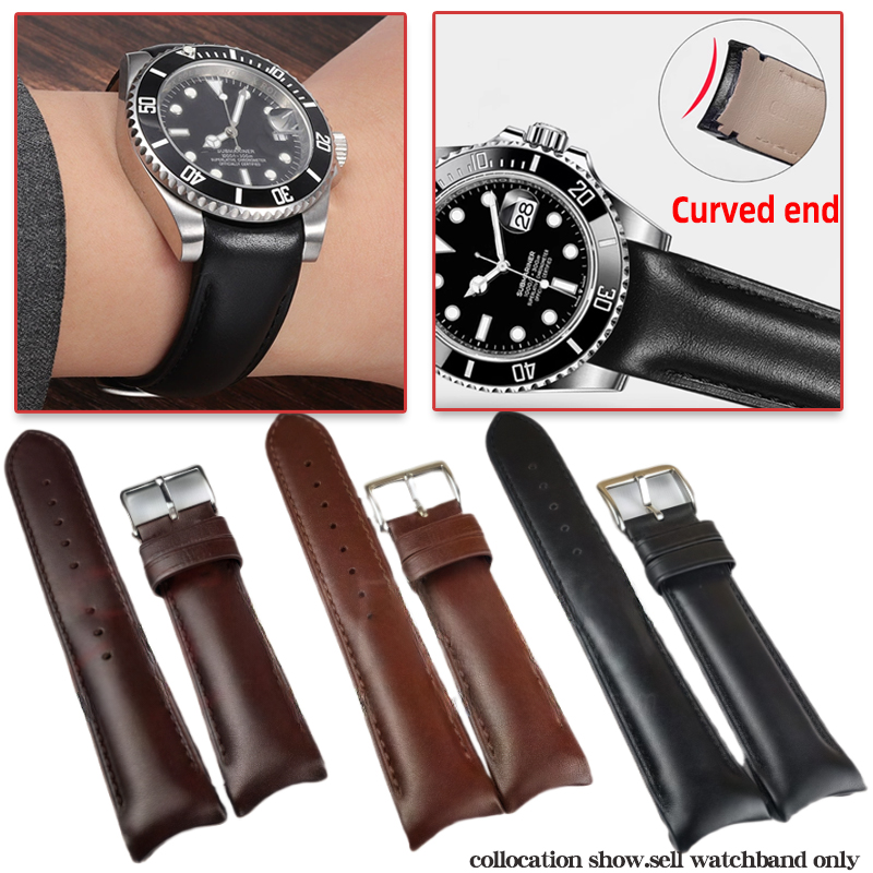 Luxury Watch Class - 20mm 모든 브랜드용 곡선형 아크 가죽