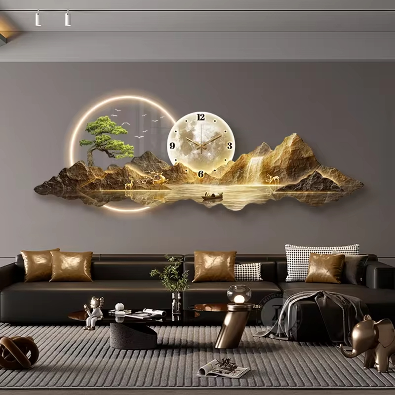 Luxury Watch House - 디자인 럭셔리 벽시계 거실 Led 미적