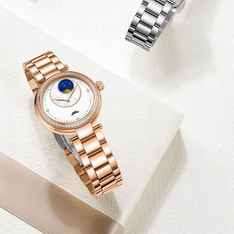 Luxury Watch Moon Phase - 베이징 시계 자동 가죽 시계줄 여성용