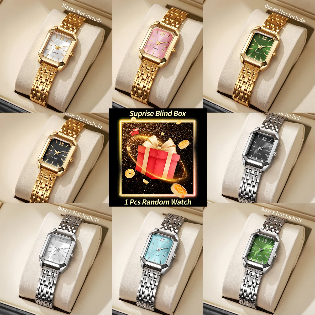 Luxury Watch Lady - 깜짝 선물 상자, 여성용 시계, 랜덤