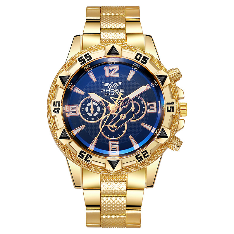 Luxury Watch Under 20000 - 남성용 쿼츠 손목시계 골드 블루 라이트