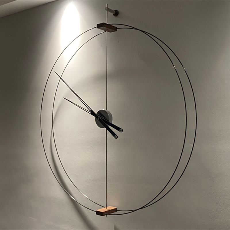 Luxury Watch Wall Clock - 스페인어 미니멀리스트 호두 벽시계 북유럽 거실