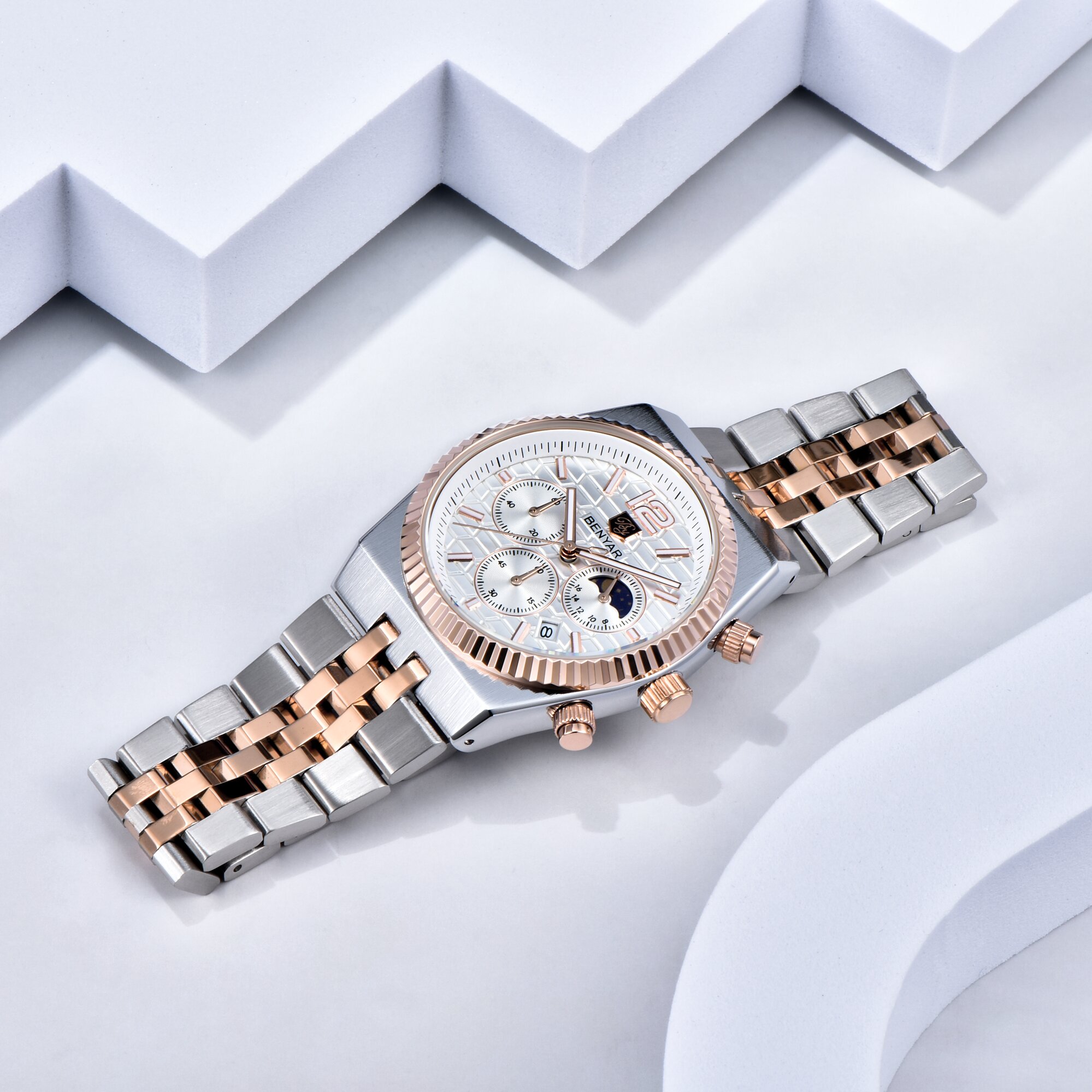 BENYAR 럭셔리 투톤 남성용 쿼츠 시계 문페이즈 디 - Luxury Watch Moon Phase 리뷰 및 가격