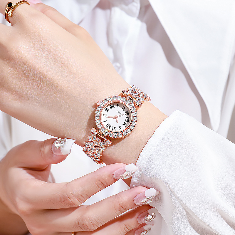 5PCS 럭셔리 라인스톤 여성용 시계 쥬얼리 세트 로마 - Luxury Watch Holder 리뷰 및 가격