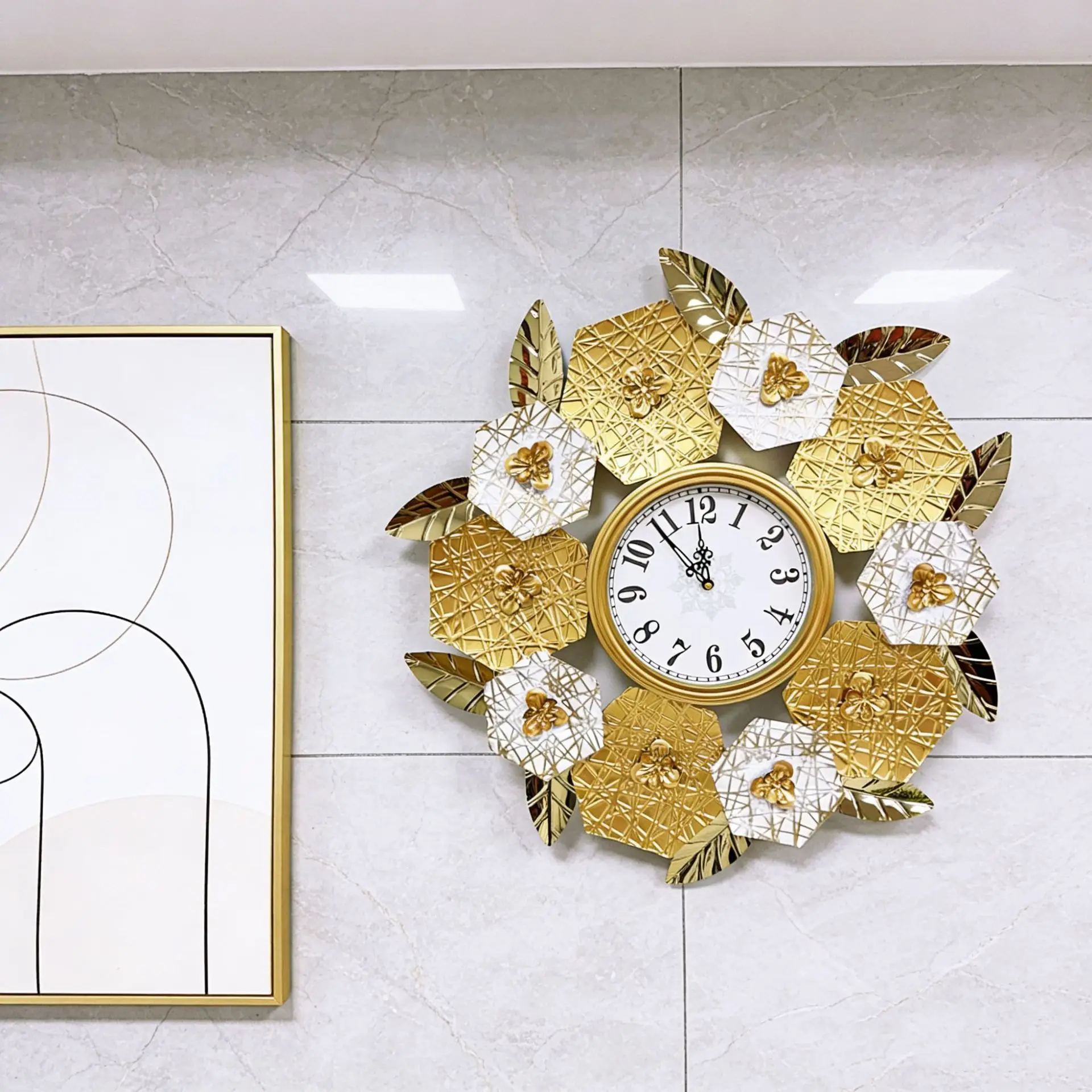 단조 철제 대형 꽃 장식 벽걸이, 티타늄 벽시계, 입체 - Luxury Watch House 리뷰 및 가격
