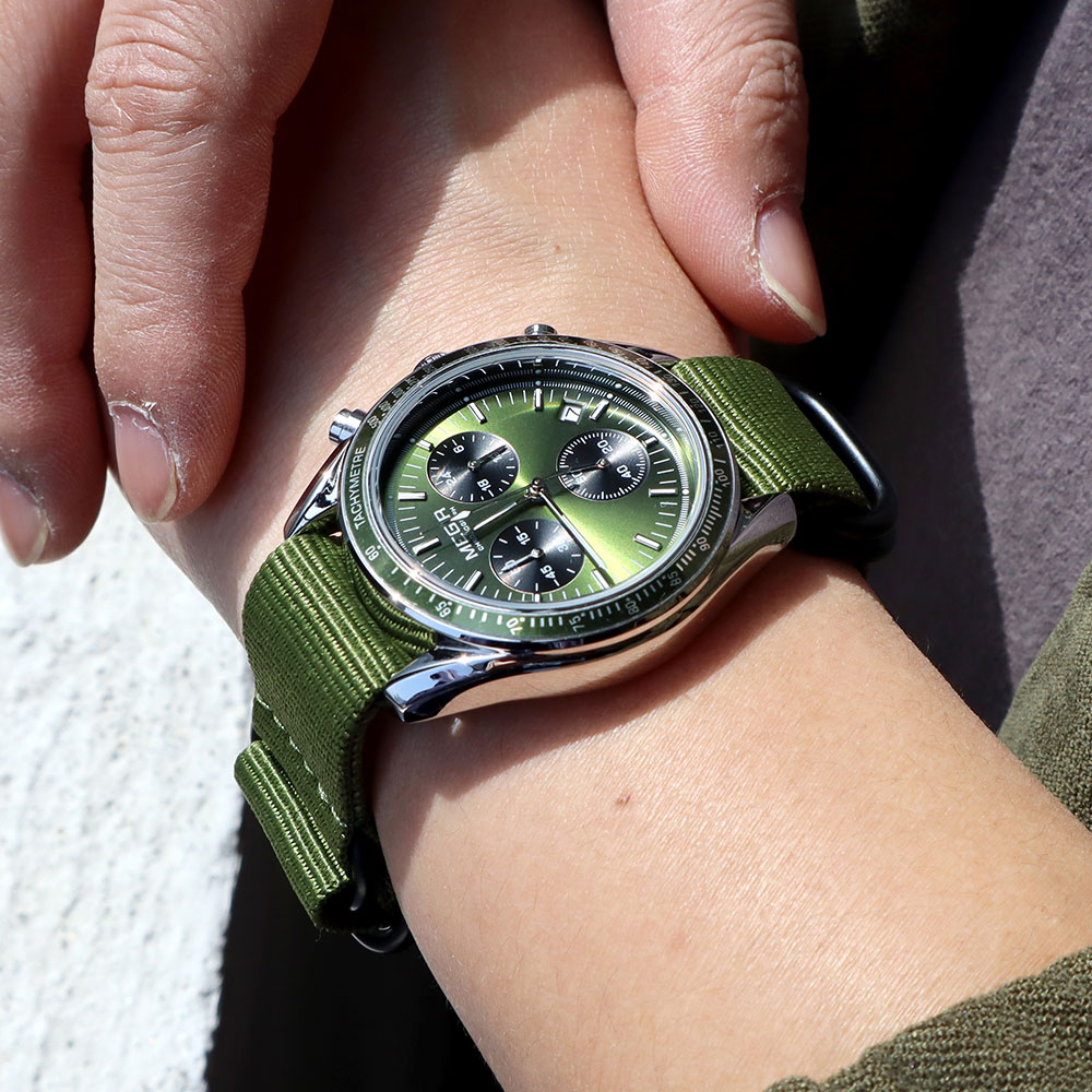 MEGIR 새로운 남성용 나일론 땋은 스트랩 방수 야간 - Luxury Watch Green Dial 리뷰 및 가격