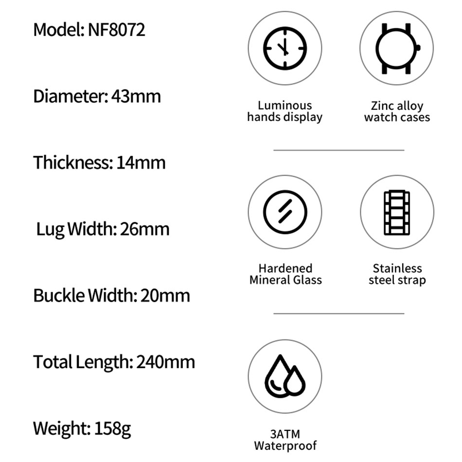 NAVIFORCE 최고급 남성용 시계 빛나는 날짜 방수 - Field Watch Military 리뷰 및 가격