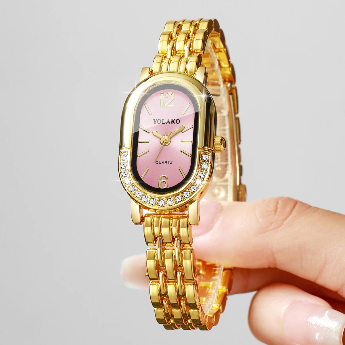 럭셔리 라인스톤 여성 쿼츠 시계 패션 골든 팔찌 스트랩 - Luxury Watch Holder 리뷰 및 가격