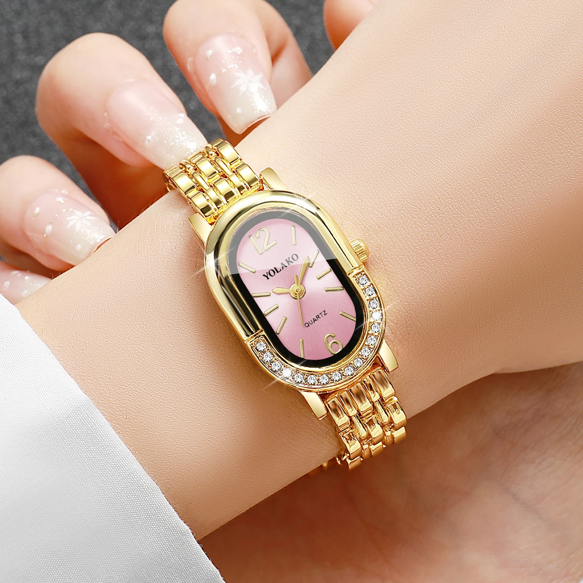 럭셔리 라인스톤 여성 쿼츠 시계 패션 골든 팔찌 스트랩 - Luxury Watch Holder 리뷰 및 가격