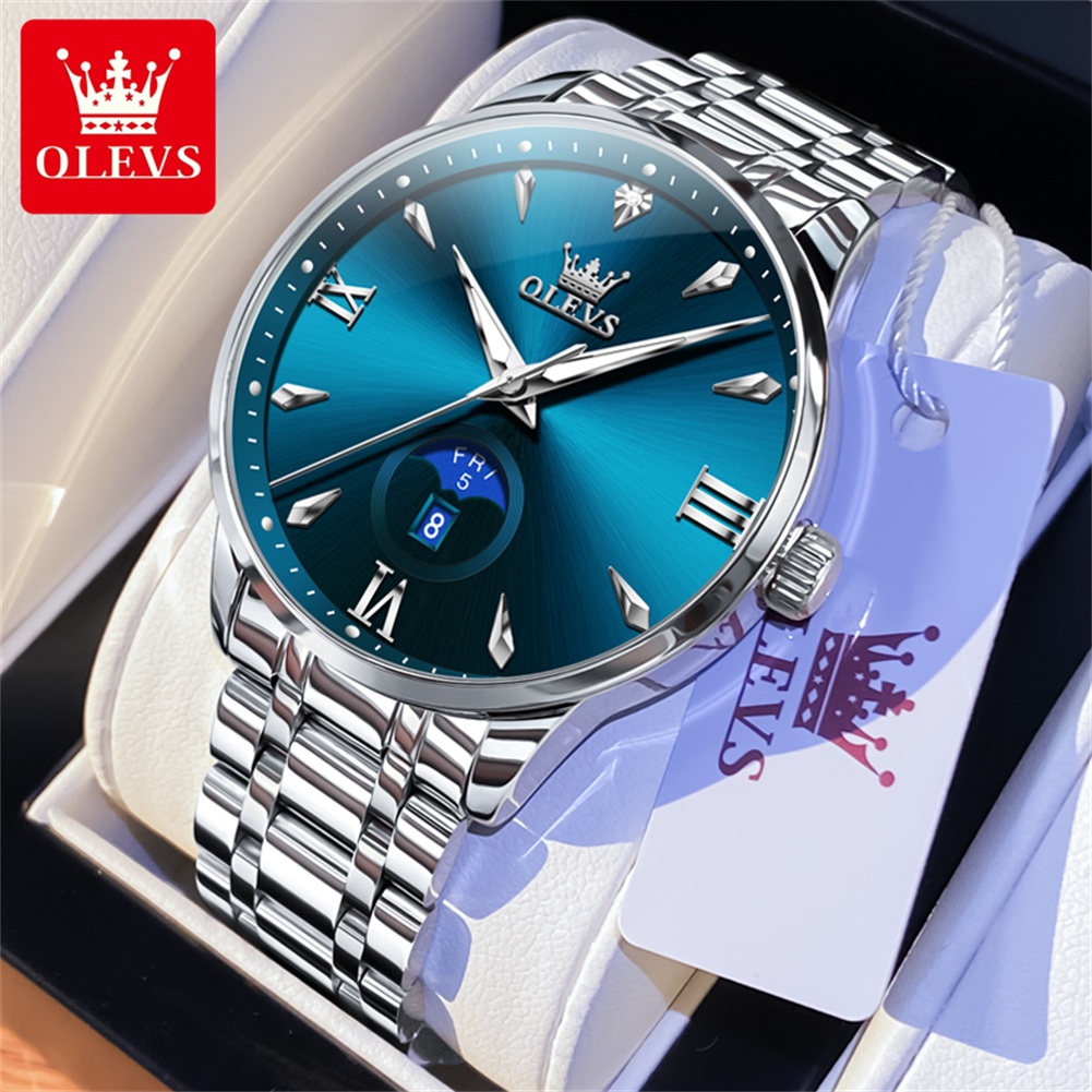 OLEVS Moon Phase 남성용 시계 달력 30m - Luxury Watch Moon Phase 리뷰 및 가격