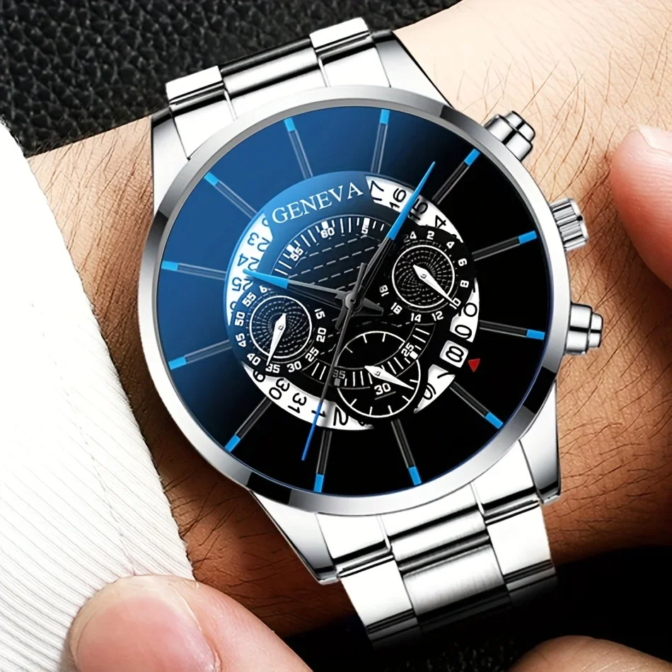 3개/1개 남성용 패셔너블 쿼츠 시계 세트, 스테인리스 - Luxury Watch Under 20000 리뷰 및 가격