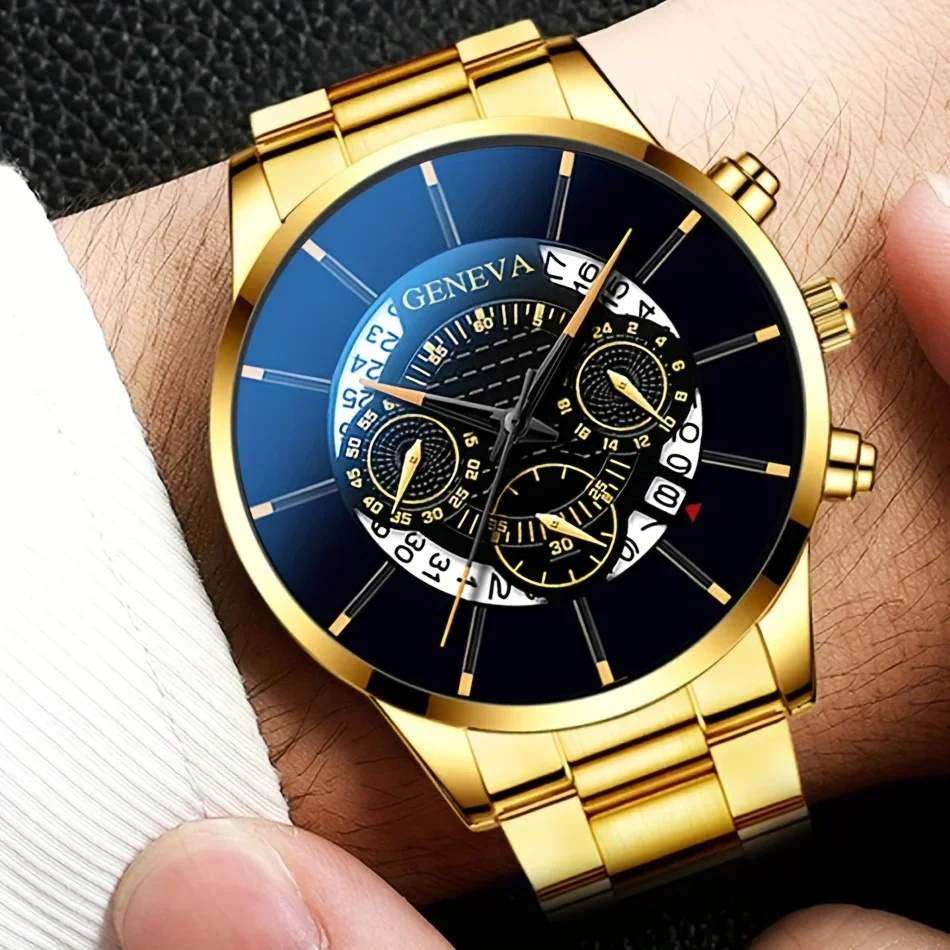 3개/1개 남성용 패셔너블 쿼츠 시계 세트, 스테인리스 - Luxury Watch Under 20000 리뷰 및 가격