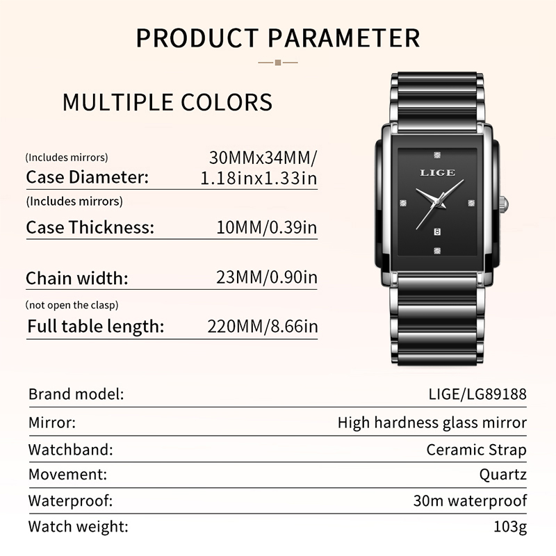 LIGE 새로운 럭셔리 여성 시계 우아한 세라믹 쿼츠  - Luxury Watch Holder 리뷰 및 가격