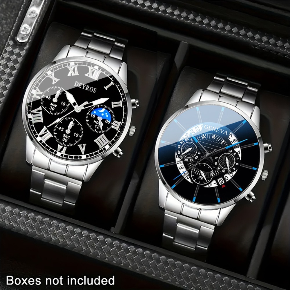 2개 세트 남성 비즈니스 시계 세트 남성 쿼츠 손목시계 - Luxury Watch Under 20000 리뷰 및 가격