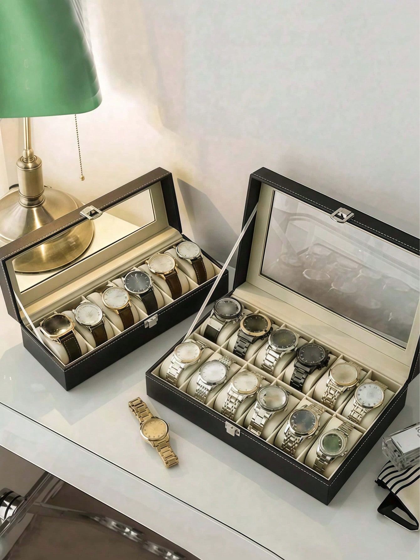 잠금장치가 있는 가죽 시계 상자, 대용량 시계 진열 케 - Luxury Watch Holder 리뷰 및 가격