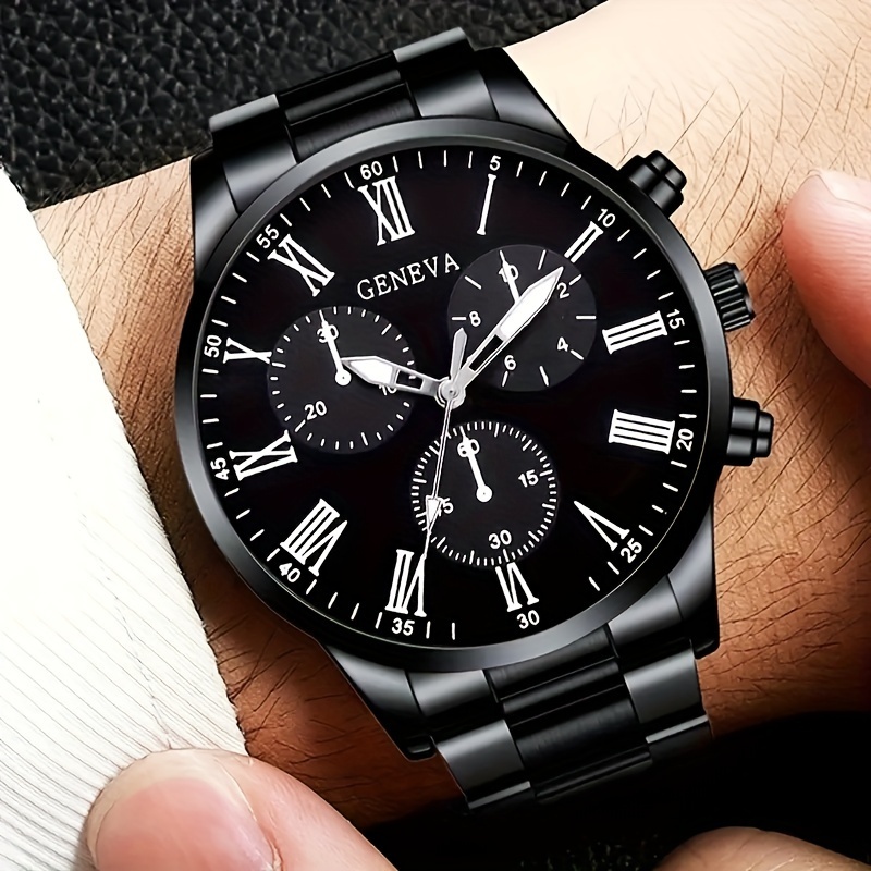 남성용 제네바 시계 세트 4가지 스타일 고급 크로노그래 - Luxury Watch Under 20000 리뷰 및 가격