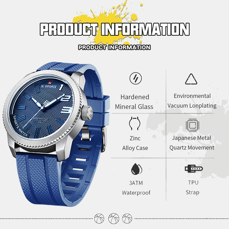 NAVIFORCE 실리콘 밴드 스포츠 방수 시계 남성용 - Field Watch Military 리뷰 및 가격