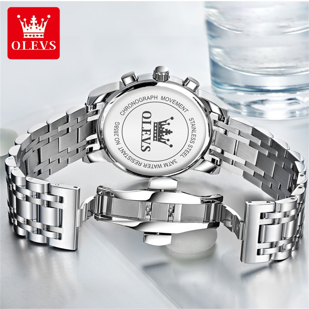 OLEVS 인기 남성용 시계 스테인레스 스틸 블랙 문  - Luxury Watch Moon Phase 리뷰 및 가격