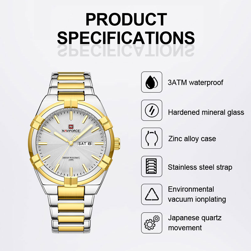 NAVIFORCE 클래식 요일 및 날짜 표시 남성용 스 - Field Watch Military 리뷰 및 가격