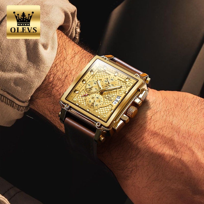 OLEVS 브랜드 남성용 시계 방수 가죽 스트랩 크로노 - Luxury Watch News 리뷰 및 가격