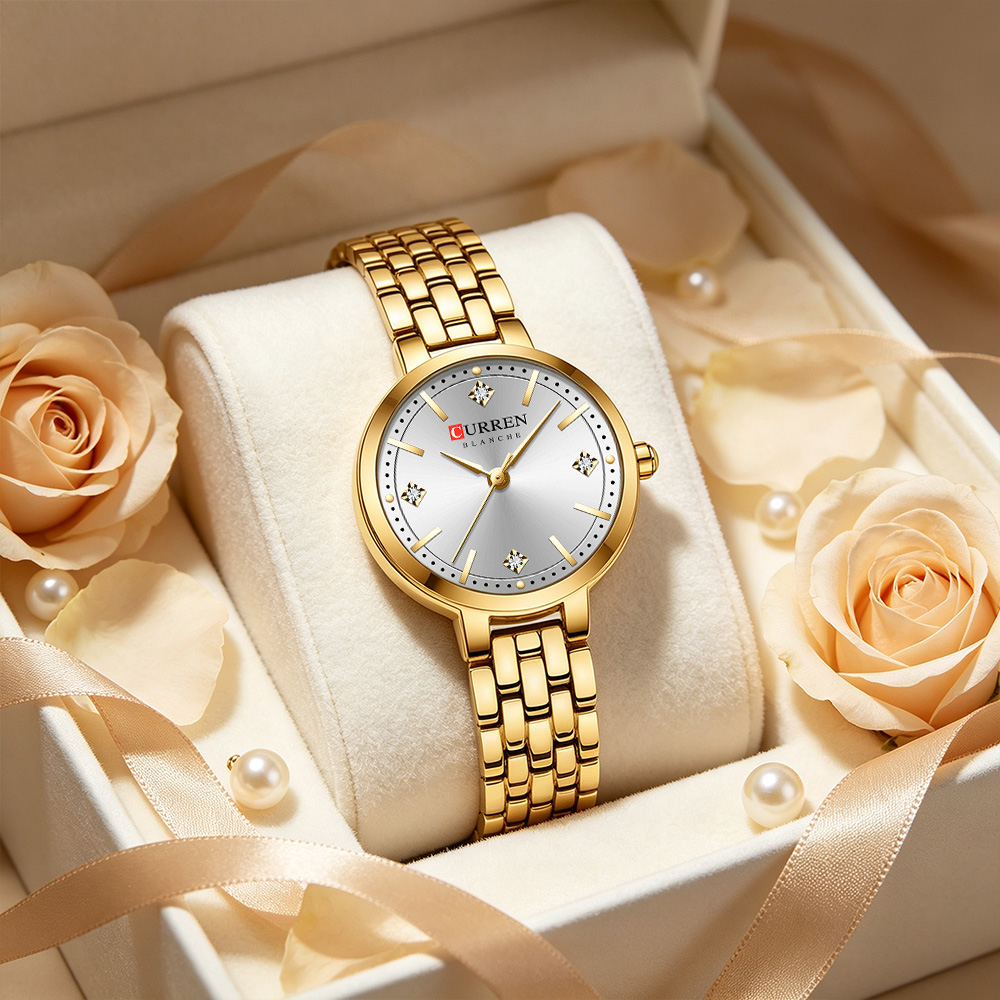 CURREN 여성용 미니멀리스트 얇은 손목시계, 반짝이 - Luxury Watch Lady 리뷰 및 가격
