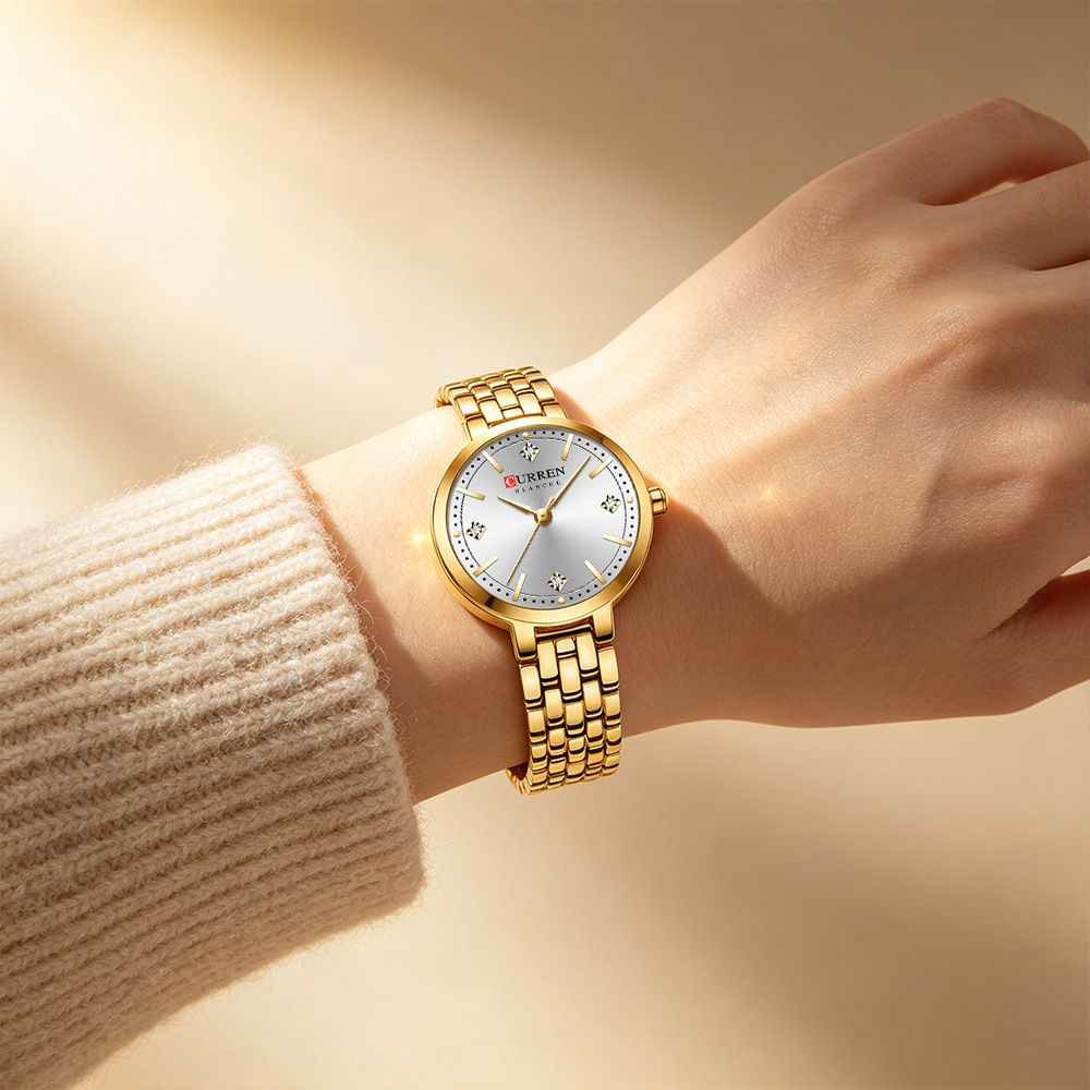 CURREN 여성용 미니멀리스트 얇은 손목시계, 반짝이 - Luxury Watch Lady 리뷰 및 가격