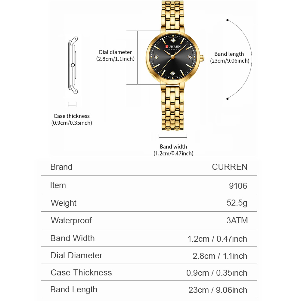 CURREN 여성용 미니멀리스트 얇은 손목시계, 반짝이 - Luxury Watch Lady 리뷰 및 가격