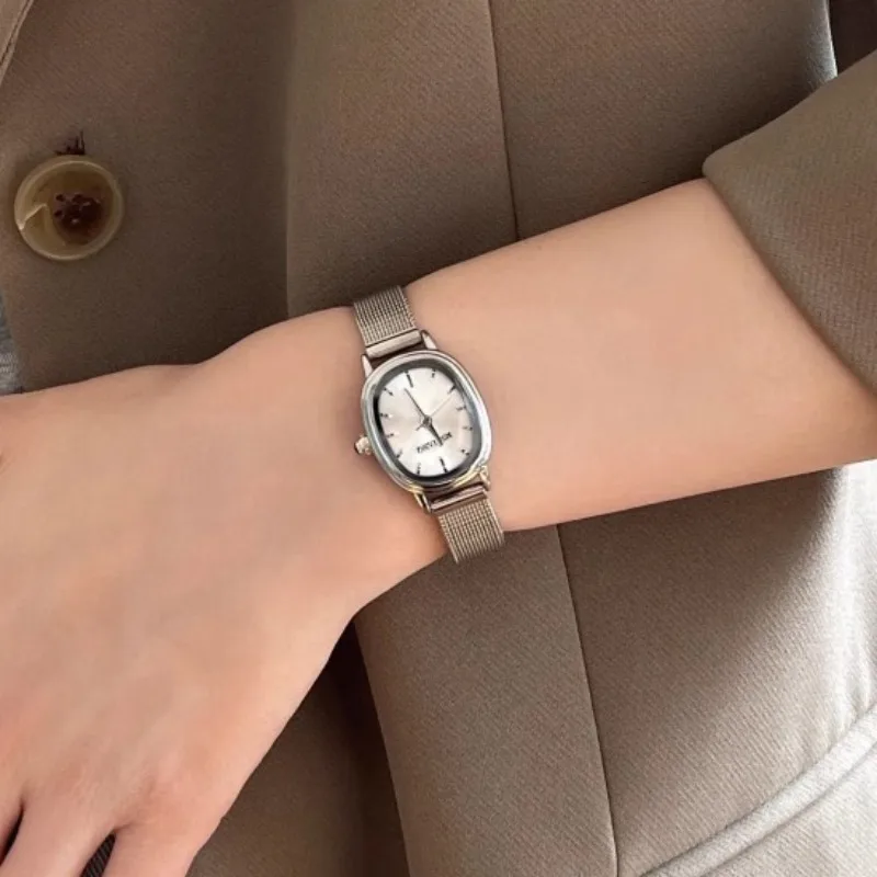 작은 타원형 다이얼 녹색 시계 간단한 스테인레스 스틸  - Luxury Watch Ladies 리뷰 및 가격