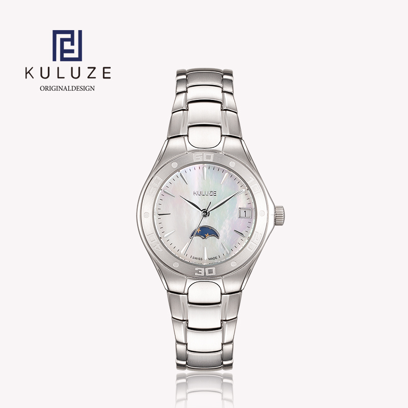 KULUZE 여성용 티타늄 레이디 시계, 스위스 론다  - Luxury Watch Moon Phase 리뷰 및 가격