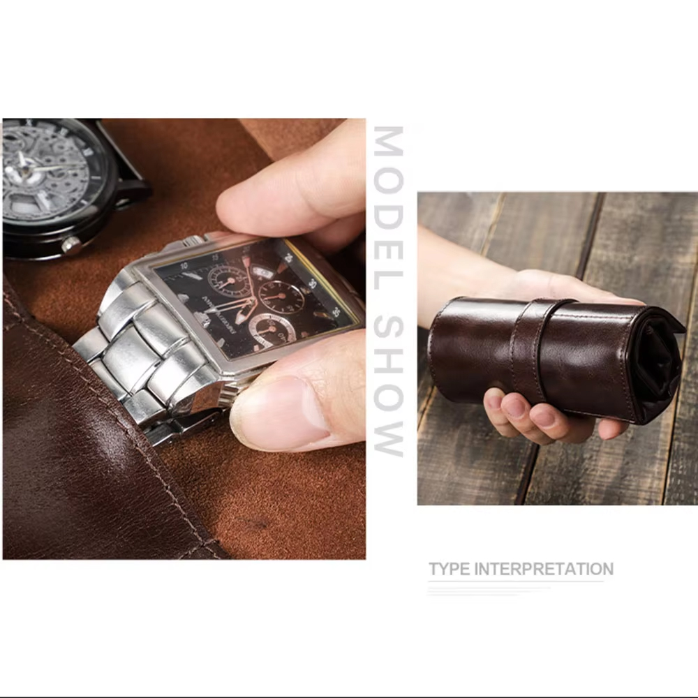 100% 정품 소가죽 시계 롤 케이스 6 슬롯 CONT - Luxury Watch Holder 리뷰 및 가격